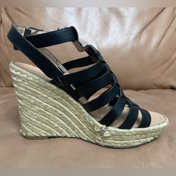 Marc Fisher Espadrille Platform Wedge Sandal - Size 7 -Black - Picture 7 of 14